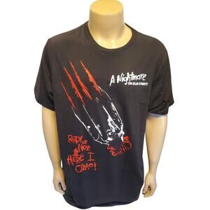A Nightmare on Elm Street Graphic T-Shirt Claw Catch Black Men's XL Unisex NWT